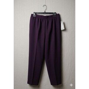 ALIA Women's Sz 12 Purple Pull On Dress Pants Polyester Comfort